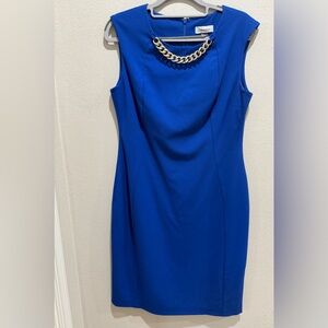 Calvin Klein Royal Blue Chain Detail Dress